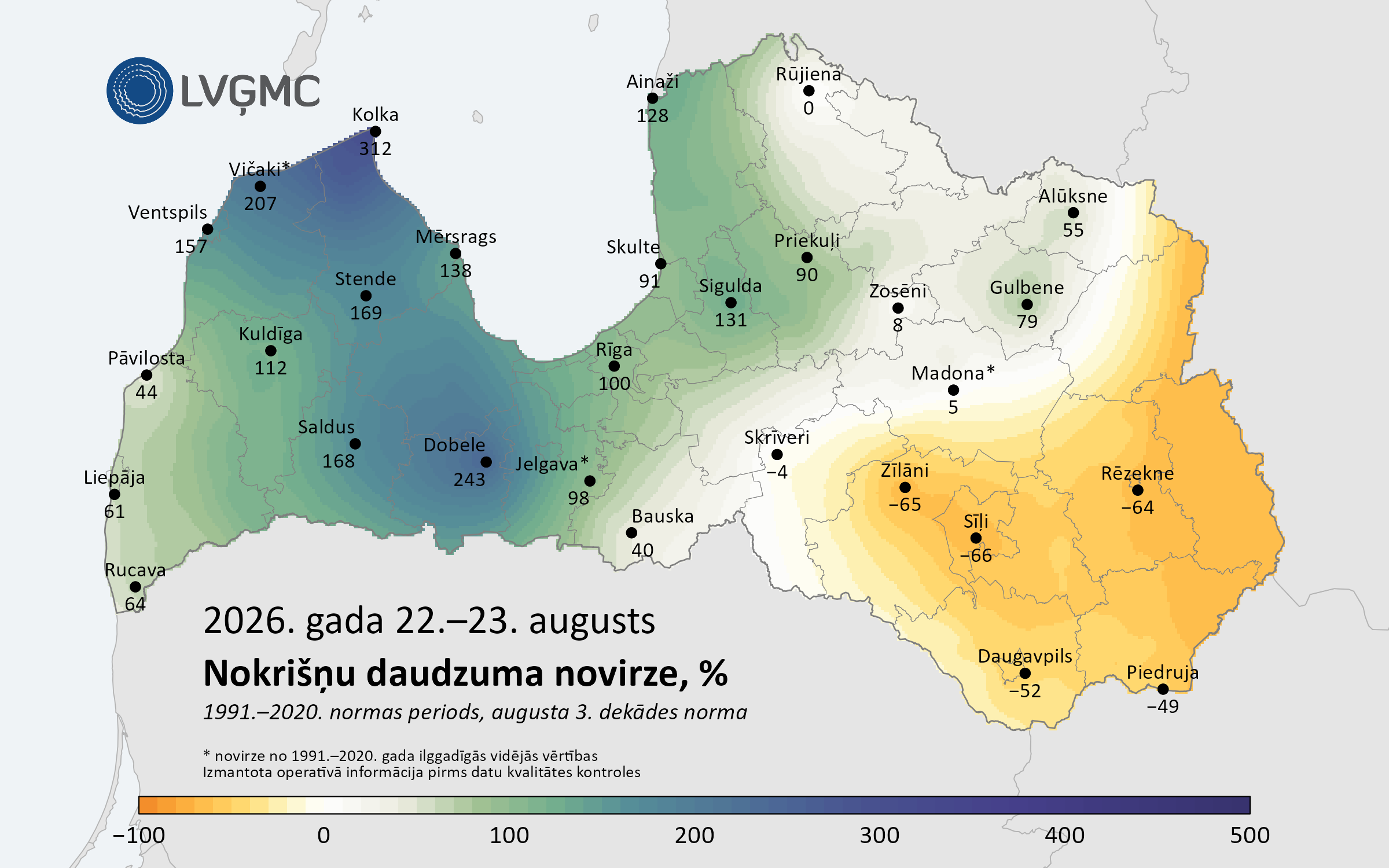Novirze no dekādes normas