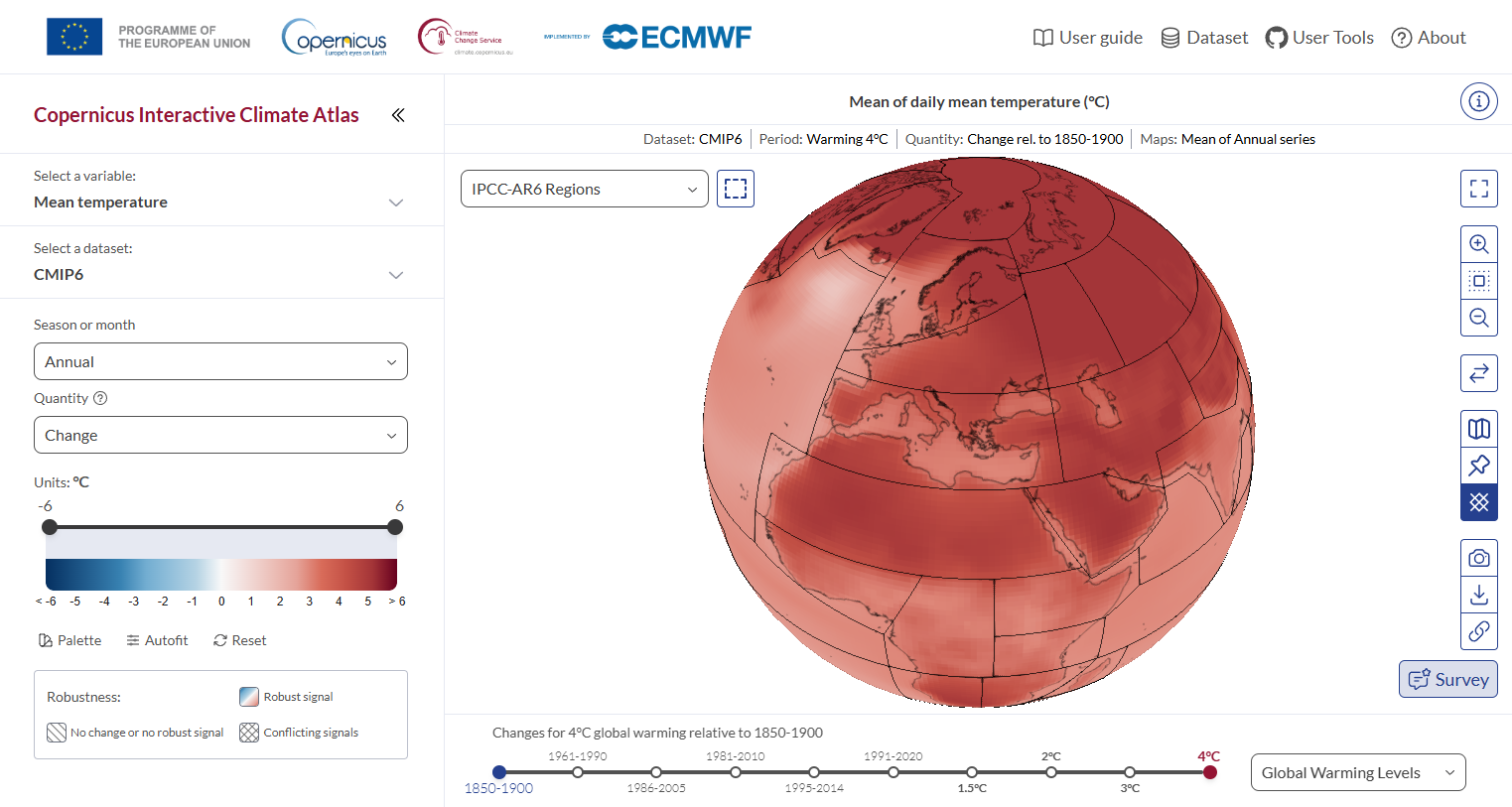 Copernicus interaktīvais klimata atlants