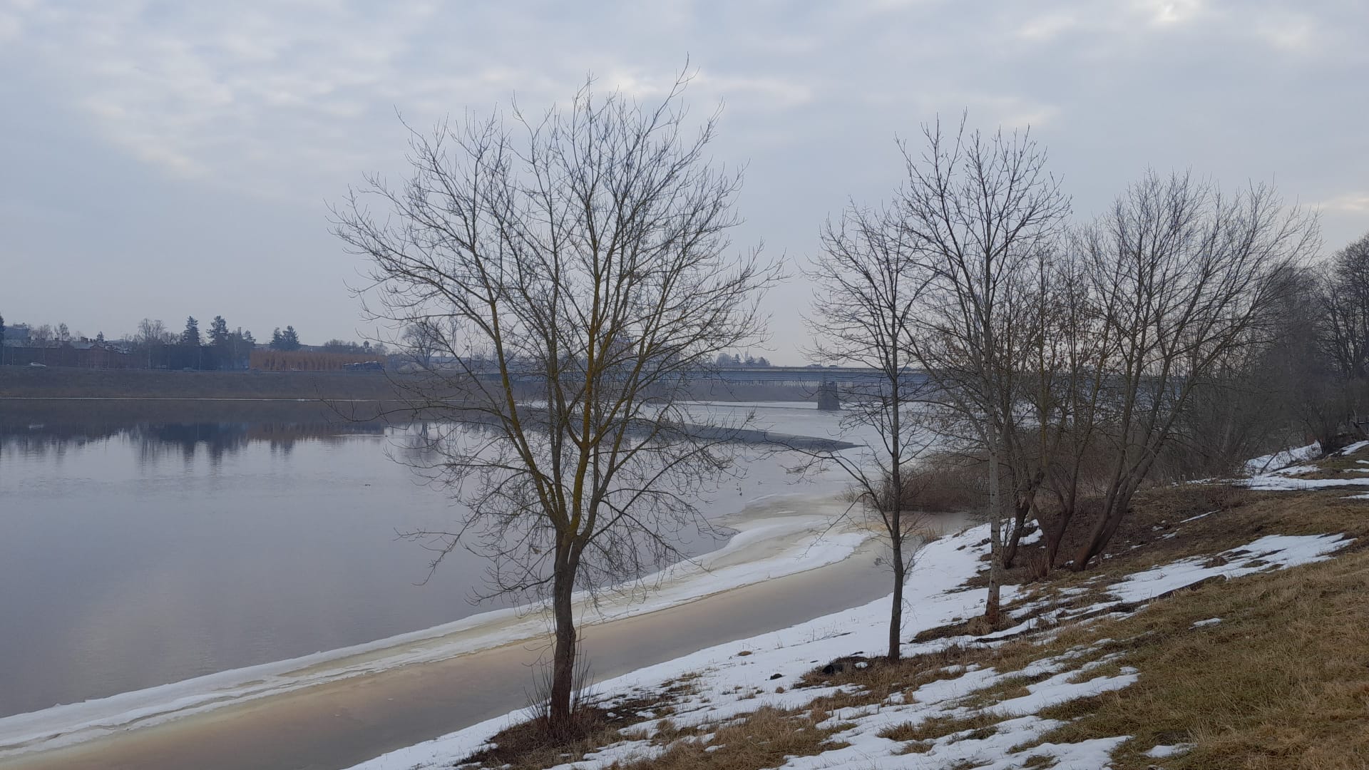 Daugava pie Daugavpils, 13.03.2025. Foto: V. Kudrjavskis.